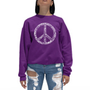 Pink XXXL The Word Peace In 77 Languages - Women's Word Art Crewneck Sweatshirt
