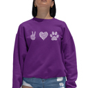Pink Medium Peace Love Dogs - Women's Word Art Crewneck Sweatshirt