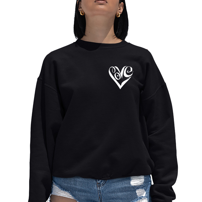 Script Heart - Women's Word Art Crewneck Sweatshirt