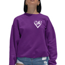 Pink Small Script Heart - Women's Word Art Crewneck Sweatshirt
