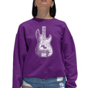 Pink Medium Bass Guitar - Women's Word Art Crewneck Sweatshirt
