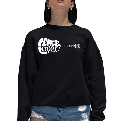 Peace Love Country - Women's Word Art Crewneck Sweatshirt