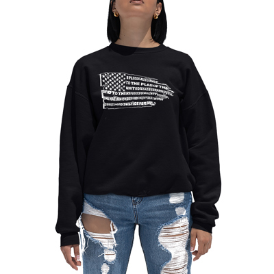 Pledge Of Allegiance Flag - Women's Word Art Crewneck Sweatshirt