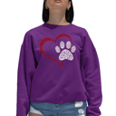 Pink XXL Paw Heart - Women's Word Art Crewneck Sweatshirt