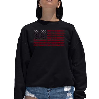 Proud To Be An American - Women's Word Art Crewneck Sweatshirt