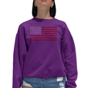 Pink Large Proud To Be An American - Women's Word Art Crewneck Sweatshirt