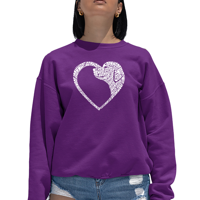 Dog Heart - Women's Word Art Crewneck Sweatshirt