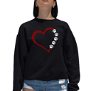 Black Medium Meow Heart - Women's Word Art Crewneck Sweatshirt