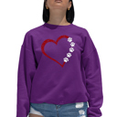 Pink Large Meow Heart - Women's Word Art Crewneck Sweatshirt