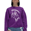 Pink XL Women's Word Art Crewneck Sweatshirt - Grim Reaper