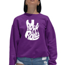 Pink XL Rock And Roll Guitar - Women's Word Art Crewneck Sweatshirt