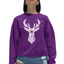 Pink Small Women's Word Art Crewneck Sweatshirt - Santa's Reindeer