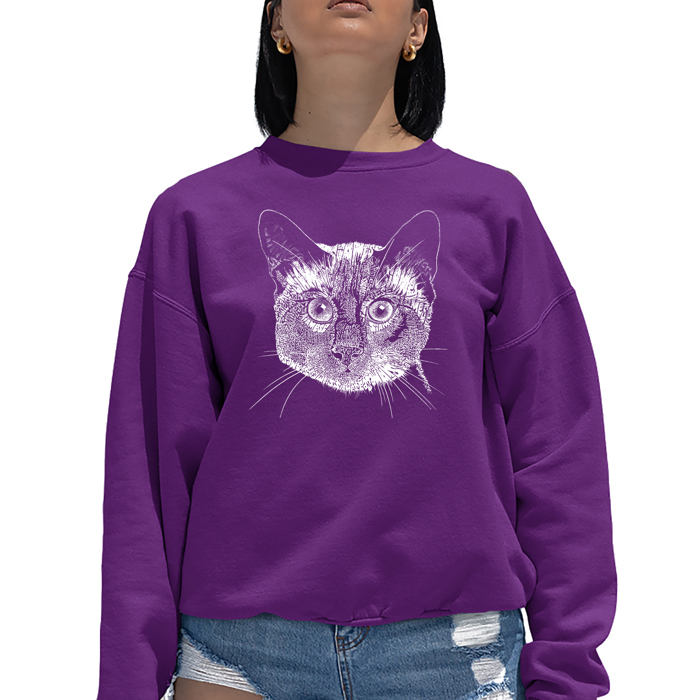 Siamese Cat - Women's Word Art Crewneck Sweatshirt