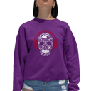 Pink XL Music Notes Skull - Women's Word Art Crewneck Sweatshirt