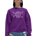 Pink Large Xoxo Skull - Women's Word Art Crewneck Sweatshirt