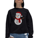 Black XXL Christmas Snowman - Women's Word Art Crewneck Sweatshirt