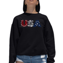  Usa Fireworks - Women's Word Art Crewneck Sweatshirt