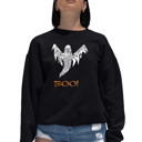 Black XXL Halloween Ghost - Women's Word Art Crewneck Sweatshirt