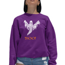 Pink Large Halloween Ghost - Women's Word Art Crewneck Sweatshirt