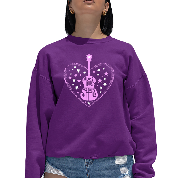 It's A Love Story - Women's Word Art Crewneck Sweatshirt