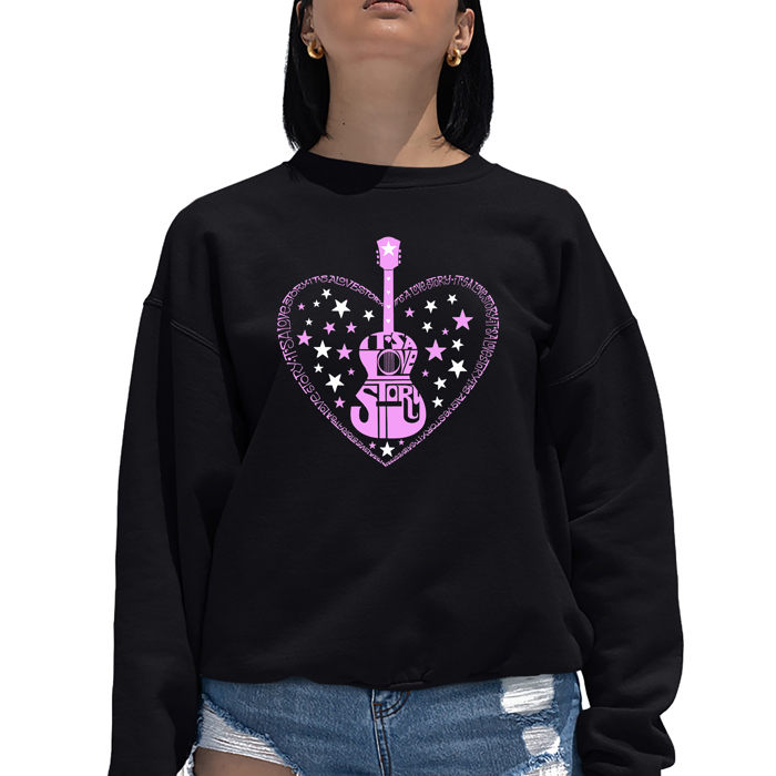 It's A Love Story - Women's Word Art Crewneck Sweatshirt