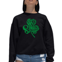 Black Small St. Patrick'S Day Shamrock - Women's Word Art Crewneck Sweatshirt