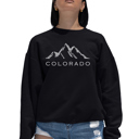 Black Small Colorado Ski Towns - Women's Word Art Crewneck Sweatshirt