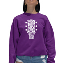 Pink XXXL Guitar Head Music Genres - Women's Word Art Crewneck Sweatshirt