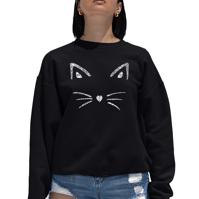 Whiskers - Women's Word Art Crewneck Sweatshirt