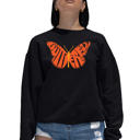 Black XXL Butterfly - Women's Word Art Crewneck Sweatshirt