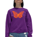 Pink XL Butterfly - Women's Word Art Crewneck Sweatshirt