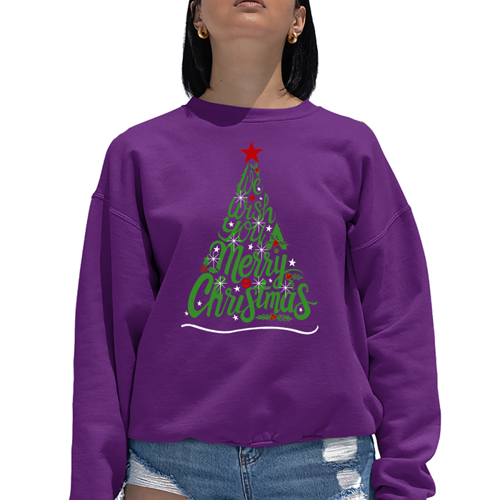 We Wish You A Merry Christmas - Women's Word Art Crewneck Sweatshirt