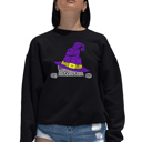 Black XXL Peeking Witch Cat - Women's Word Art Crewneck Sweatshirt