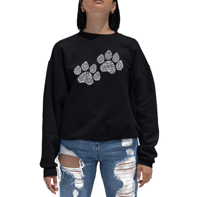 Woof Paw Prints - Women's Word Art Crewneck Sweatshirt