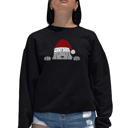 Black XL Christmas Peeking Dog - Women's Word Art Crewneck Sweatshirt