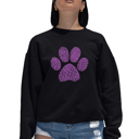 Black Small Xoxo Dog Paw - Women's Word Art Crewneck Sweatshirt