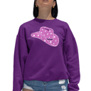 Pink Large Cowgirl Hat - Women's Word Art Crewneck Sweatshirt