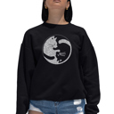  Yin Yang Cat - Women's Word Art Crewneck Sweatshirt