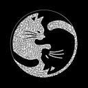  Yin Yang Cat - Women's Word Art Crewneck Sweatshirt