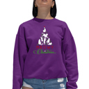 Pink XL Meowy Christmas Tree - Women's Word Art Crewneck Sweatshirt