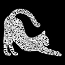  Stretching Cat - Women's Word Art Crewneck Sweatshirt