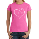  Cat Heart - Women's Word Art T-Shirt