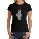 Black Small Women's Word Art T-Shirt - K-Pop