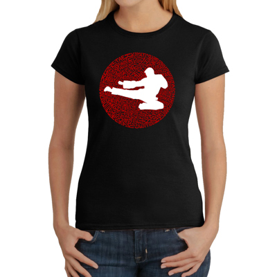 Women's Word Art T-Shirt -Types of Martial Arts