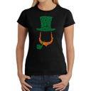 Black Large Women's Word Art T-Shirt - Leprechaun
