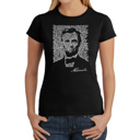  Women's Word Art T-Shirt - ABRAHAM LINCOLN - GETTYSBURG ADDRESS