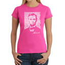 Pink Small Women's Word Art T-Shirt - ABRAHAM LINCOLN - GETTYSBURG ADDRESS