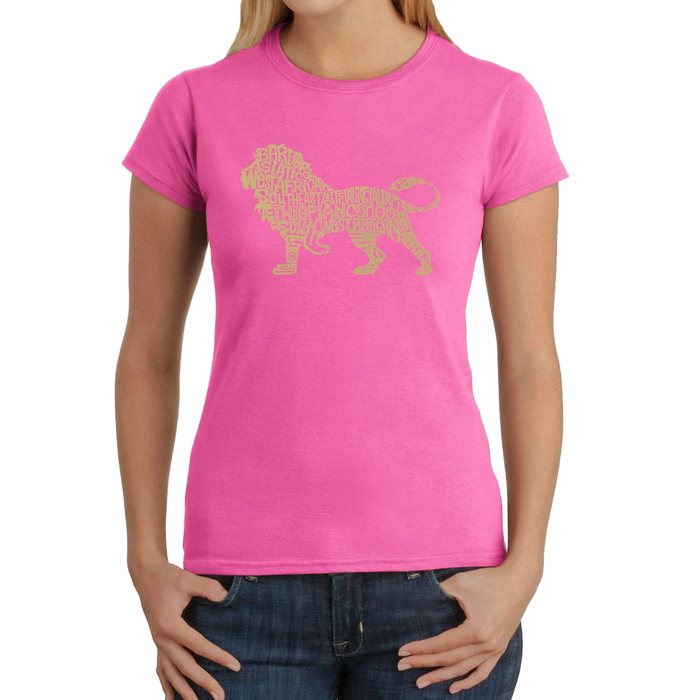 Women's Word Art T-Shirt - Lion