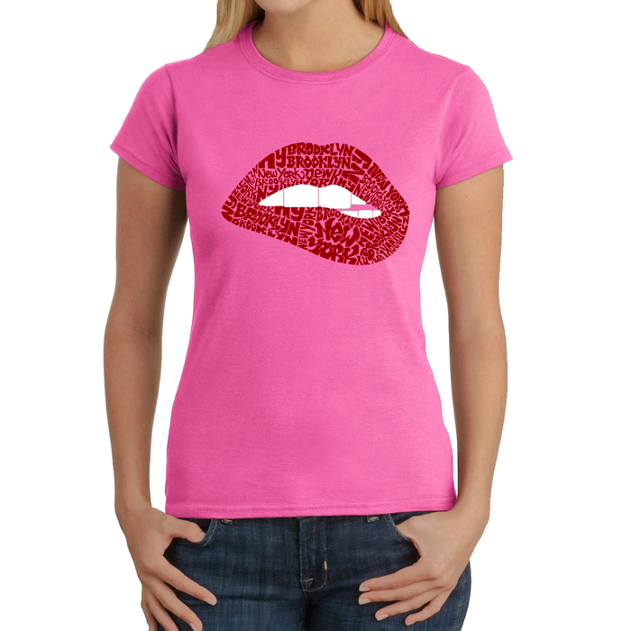 Brooklyn Lips - Women's Word Art T-Shirt