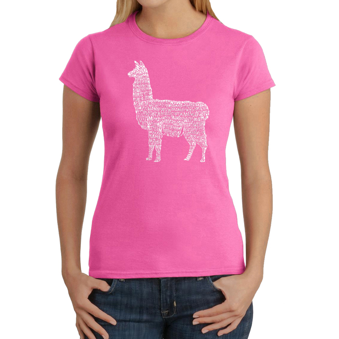 Women's Word Art T-Shirt - Llama Mama